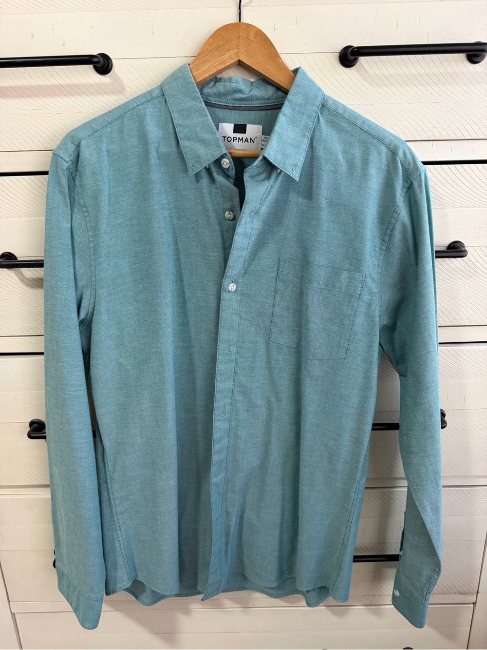 Topman Men’s Green Button-Down Dress Shirt | XL